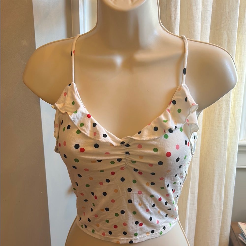 Forever 21 Polka Dot Spaghetti Strap Crop Top